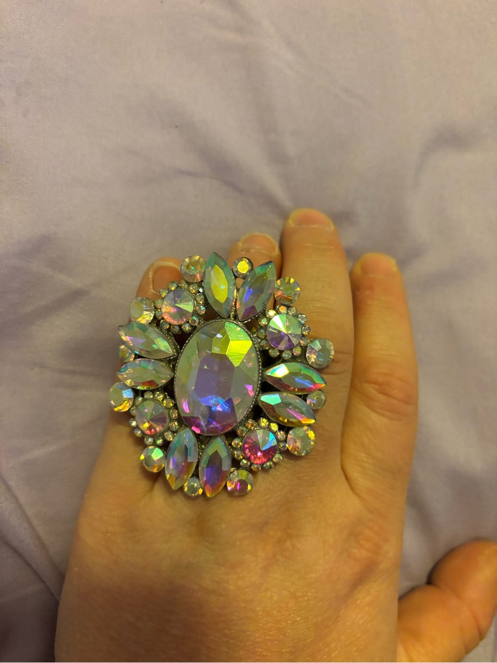Statement rhinestone ring